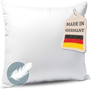 KNERST Federkissen 100% Federfüllung - Ökotex-zertifiziertes Kissen für erholsamen Schlaf 80x80 cm, Made in Germany