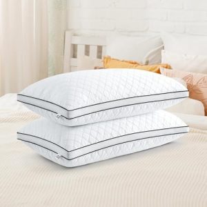 Orthopädisches Kopfkissen 40x80 cm 2er Set – Atmungsaktive Nackenstütze für Seitenschläfer, weich und stützend, ideal fü