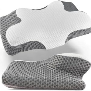 Orthopädisches Nackenkissen von – Ergonomisches Memory Foam Kissen für Rücken- & Seitenschläfer, atmungsaktiv & Nackens